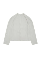 pleats zip up jumper, beige - Image 1