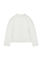 pleats zip up jumper, white - Image 1