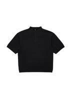 half zip-up knit, black - Image 1