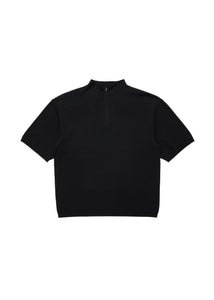 half zip-up knit, black
