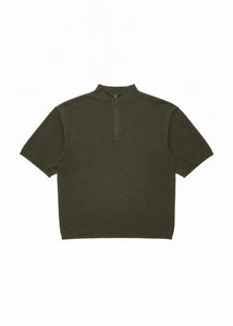half zip-up knit, khaki