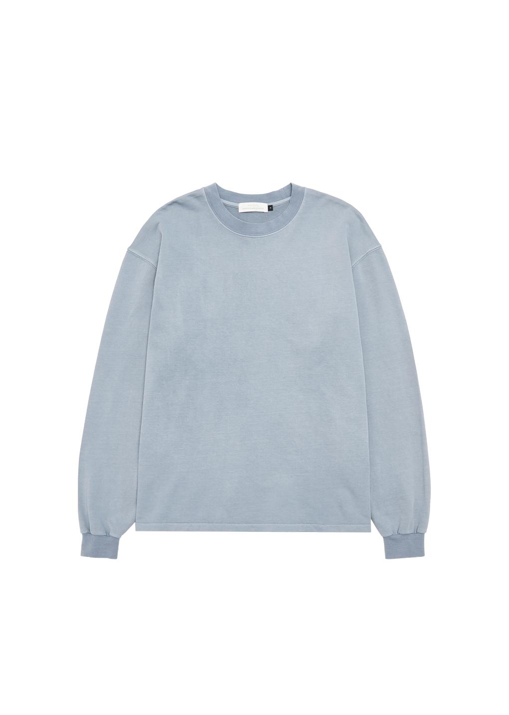 garment dyed long sleeve, light blue
