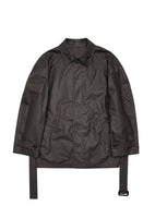 coated cotton mid coat, brown - Image 1