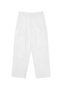 men's curved seam denim, white