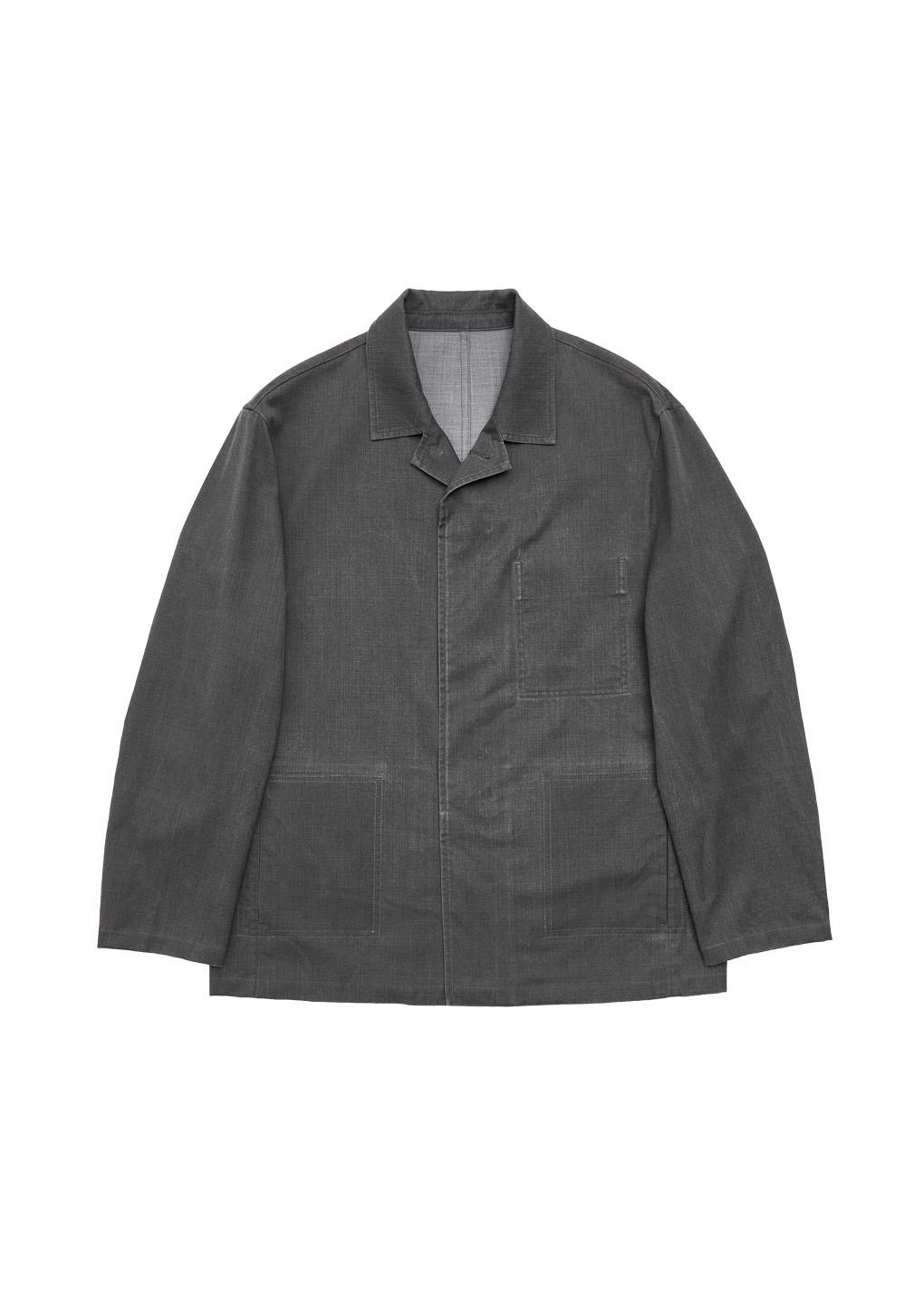 washed wool jacket, charcoal