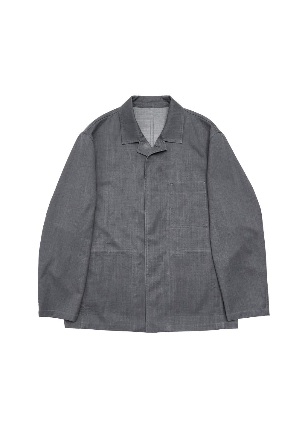 washed wool jacket, grey