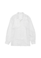 stripe open collar shirt, stripe - Image 1