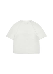 men's pleats raglan top, white