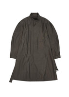 cotton nylon pleated coat, brown - Image 1