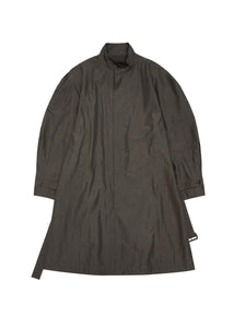 cotton nylon pleated coat, brown