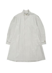 cotton nylon pleated coat, light grey