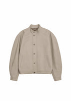 cotton curved jumper, beige - Image 1