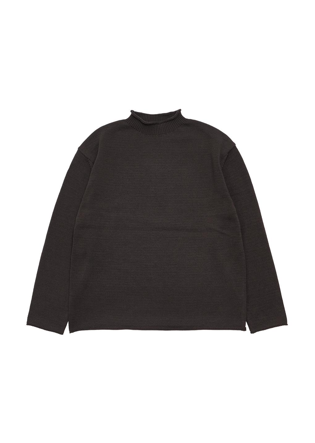 cotton roll-neck pullover, dark brown