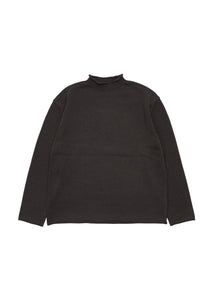 cotton roll-neck pullover, dark brown