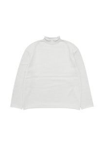 cotton roll-neck pullover, light grey