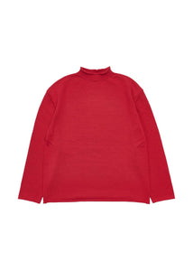 cotton roll-neck pullover, red