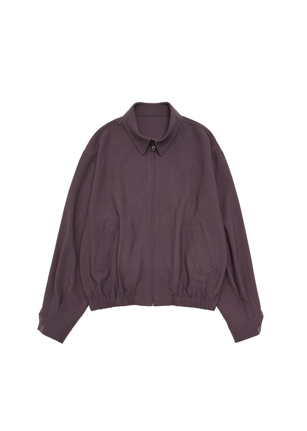 wool banding blouson, burgundy