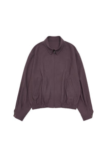 wool banding blouson, burgundy