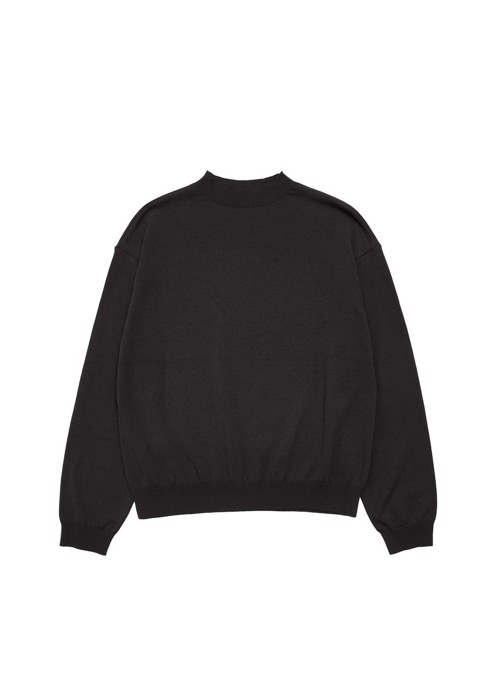 cotton crewneck knit pullover, brown