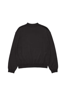 cotton crewneck knit pullover, brown