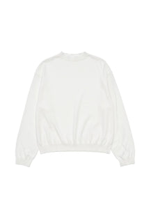 cotton crewneck knit pullover, white