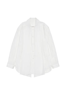 scarf collar shirt, white