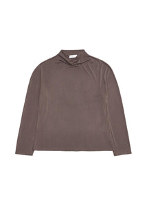 cowl neck long sleeve, brown