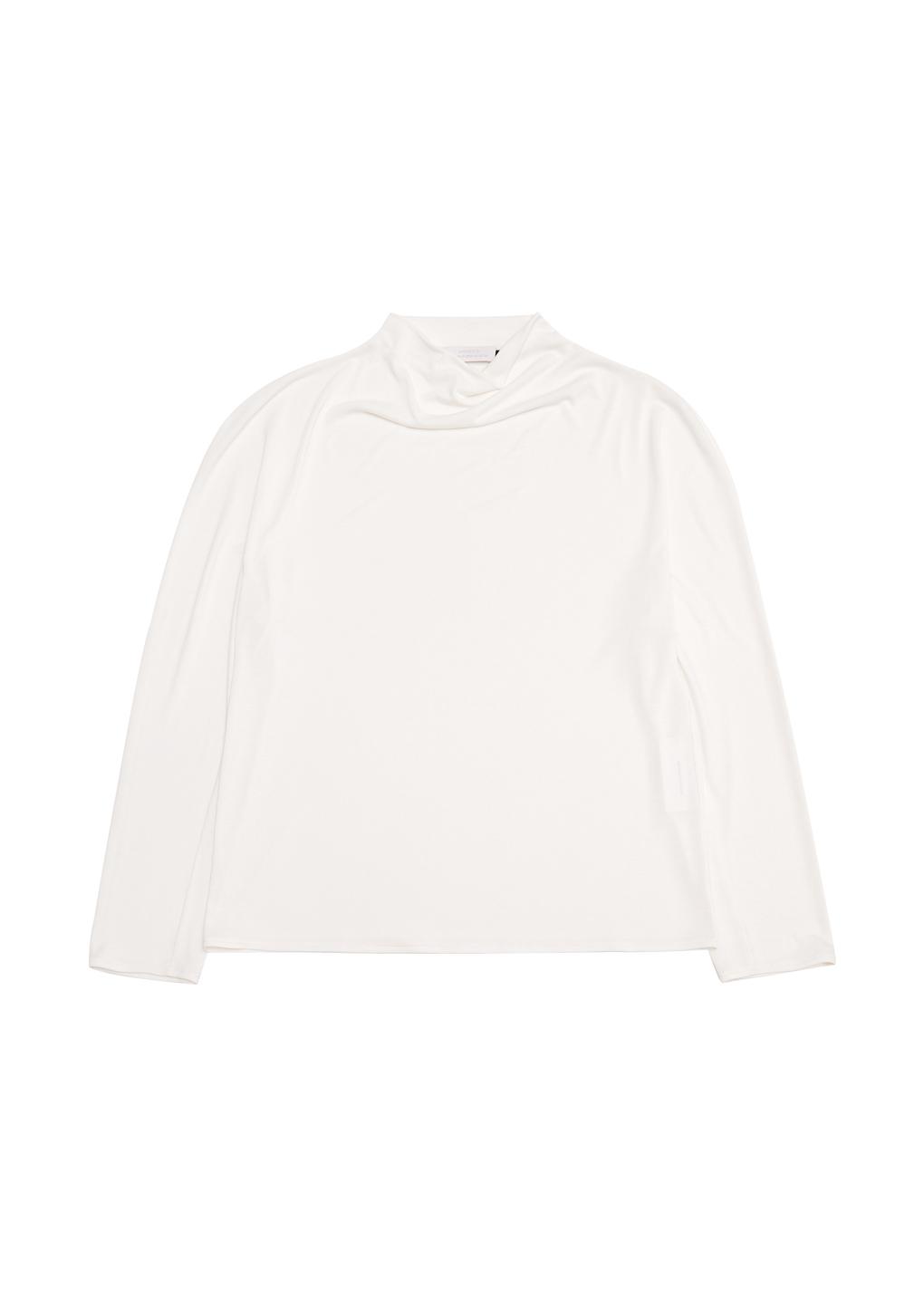 cowl neck long sleeve, white