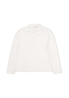 cowl neck long sleeve, white - Image 1