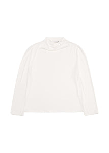 cowl neck long sleeve, white