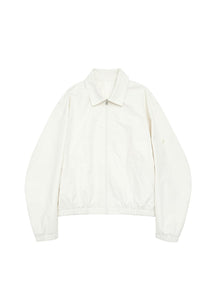 cotton nylon banding jumper, white
