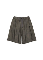linen drawstring shorts, brown - Image 1