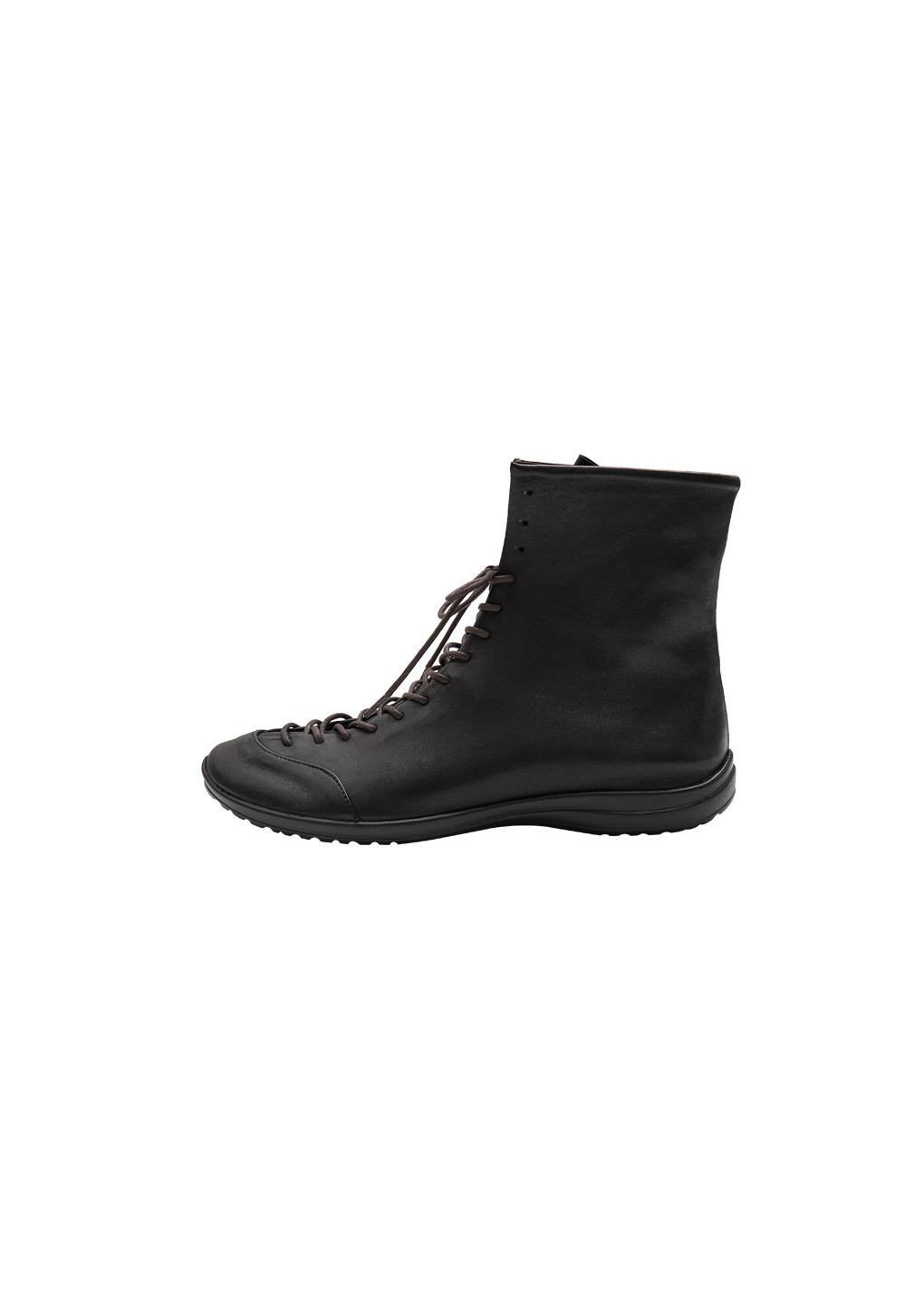 vibram high top leather sneakers, black