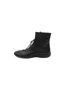 vibram high top leather sneakers, black