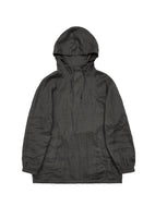 linen hooded anorak, charcoal - Image 1