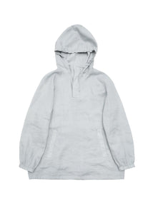 linen hooded anorak, light blue