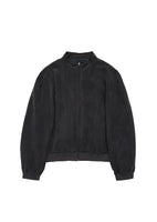 cupro ribbed blouson, charcoal - Image 1
