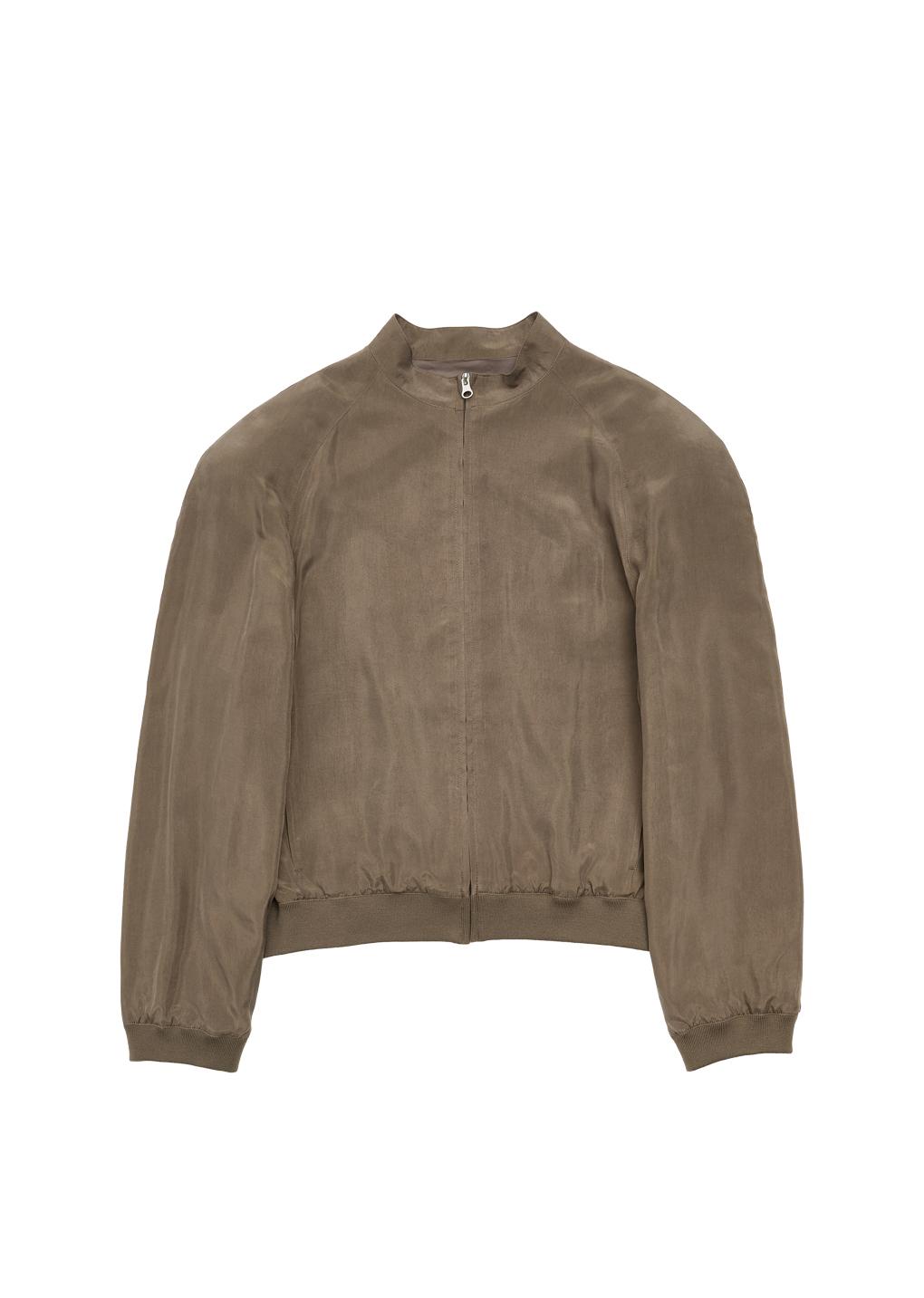 cupro ribbed blouson, khaki