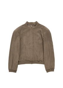 cupro ribbed blouson, khaki