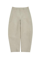 men's curved long pants, beige - Image 1