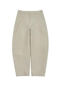 men's curved long pants, beige