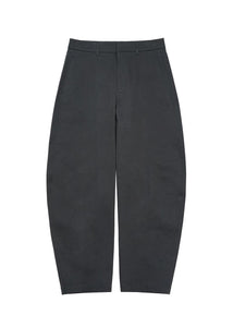 men's curved long pants, black