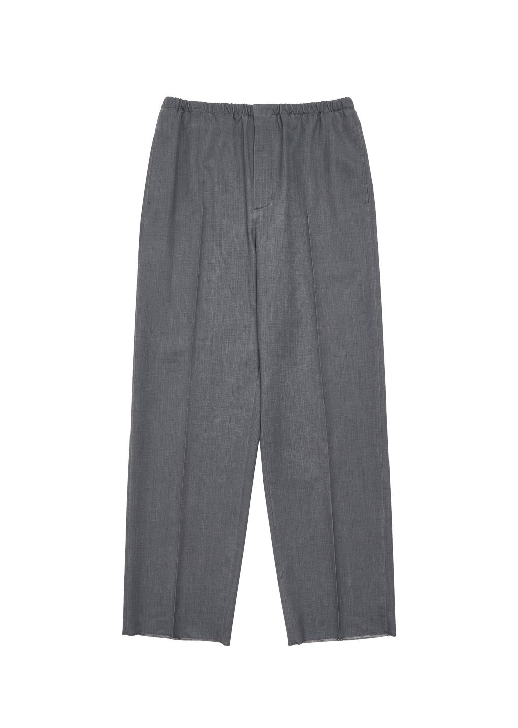 washed wool pants, grey