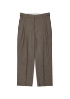 men's two tuck tapered pants, brown - Image 1