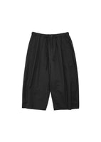 cotton nylon banding bermuda pants, black - Image 1