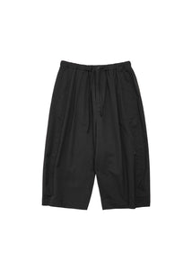 cotton nylon banding bermuda pants, black