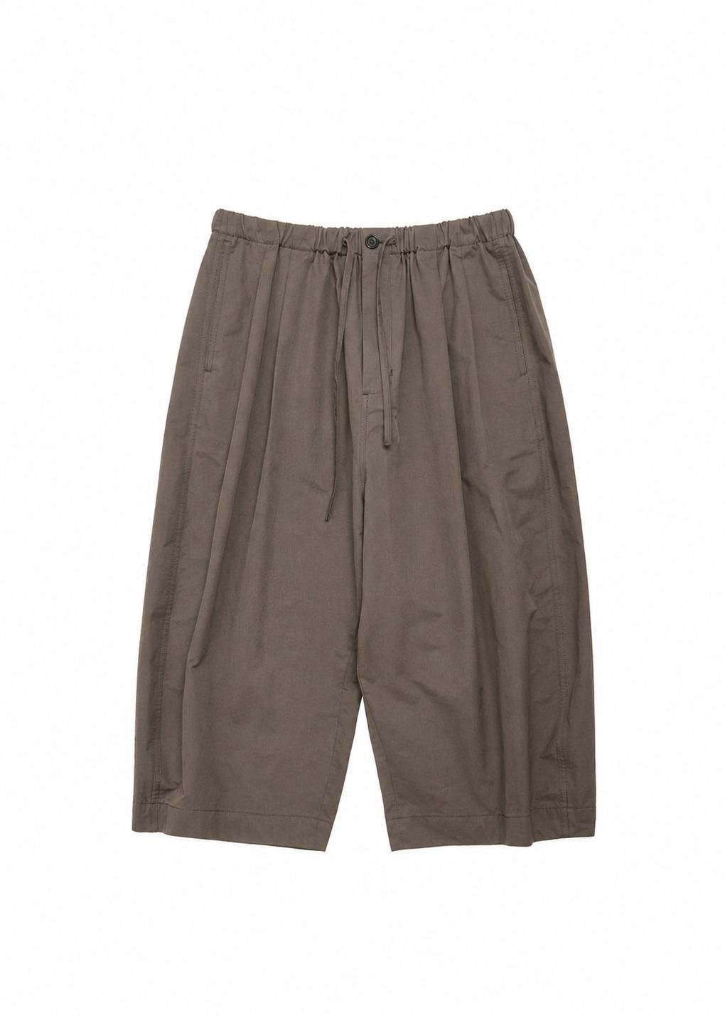 cotton nylon banding bermuda pants, brown