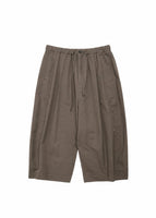 cotton nylon banding bermuda pants, brown - Image 1