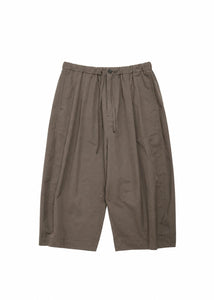 cotton nylon banding bermuda pants, brown