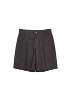 cotton straight shorts, charcoal - Image 1